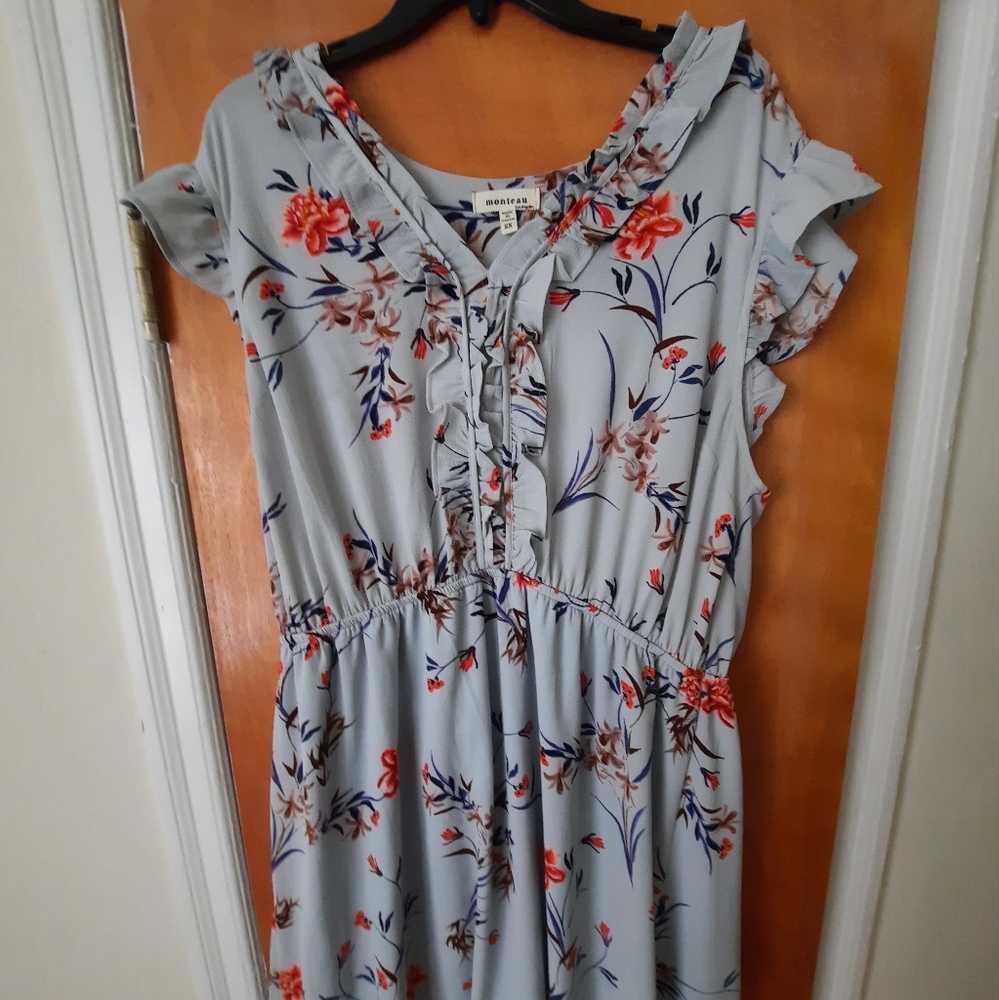Macys Monteau size 2x flower pattern dress